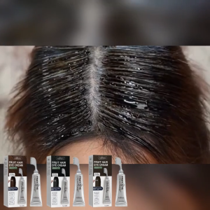 Fruit Comb Hair Dye 80ml – Dye & Care in One Instantly Covers White Hair Gentle Physical Coloring – Choose Color: Natural Black | Brown Black | Chestnut Brown