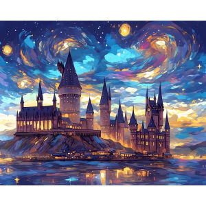 500/1000/1200/2000PCS Jigsaw Puzzle Beautiful Starry Sky Castle Night Fantasy Landscape For Adults Relaxing Brain Teaser Gift