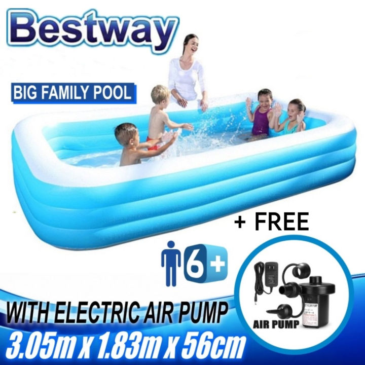 Bestway Inflatable Swimming Pool Family Size With FREE Airpump