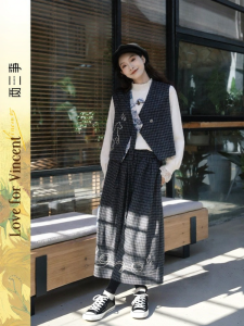 LIANGSANSHI | Bộ Áo Khoác Đôi Quần Ống Rộng Phong Cách Nghệ Thuật Mùa Xuân
