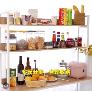 ชั้นวาง ชั้นวางของในครัว เคาน์เตอร์ครัว ชั้นวางจาน ชั้นวางอเนกประสงค์ ชั้นจัดเก็บของ ชั้นวางลิ้นชัก พร้อมตู้และตระกร้า