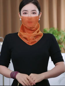 ผ้าพันคอสามเหลี่ยมแบบใหม่สำหรับฤดูใบไม้ผลิและฤดูร้อนปี 2025 สำหรับผู้หญิง ผ้าคลุมคอป้องกันแสงแดดแบบมีแม่เหล็ก ผ้าคลุมใบหน้าแบบลำลอง