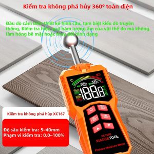 Máy Đo Độ Ẩm Cảm Ứng Không Phá Hủy Hình Cầu Có Độ Chính Xác Cao Máy Dò Rò Rỉ Nước Trên Tường Màn Hình Kỹ Thuật Số Máy Đo Độ Ẩm Đồ Nội Thất Bằng Gỗ Có Đèn Nền