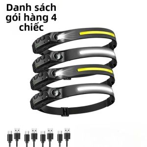 XIWANGFIRE | Đèn Pha LED Có Thể Sạc Lại Bằng USB 1-10 CÁI XPE+COB Đèn Pin Cắm Trại Chống Nước Để Câu Cá - Điều Khiển Bằng Cảm Biến