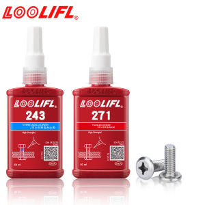 LOOLIFL Thread Locker Blue 243 + Red 271 Removable & Permanent Locking Nuts Bolts Threadlocker Seal & Lock TightAnaerobic Glue