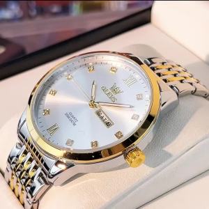 OLEVS | OLEVS Brand Fashion Watch Dual Calendar Night Light Water Resistant Quartz Mens Watch 2943