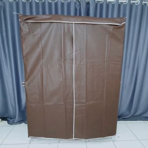 ORANGE Lemari Pakaian 3 Sekat dengan Gantungan Anti Debu Lemari Portable Lemari Kain Portable Jumbo