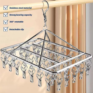 20/30/40 Clips Stainless Steel Clothes Hanger Multi Clip Drying Socks Household Dormitory Balcony Clothes Hanger