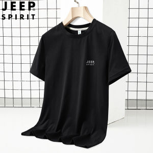 Jeep Spirit Áo phông nam áo thun thể thao thoáng khí cotton nguyên chất Áo Phông Ngắn Tay Cổ quá khổ