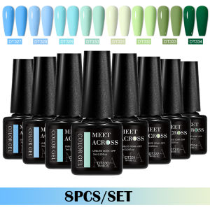 8pcs Gel Nail Polish Set HEMA TPO Free Red Pink Glitter Semi Permanent Soak Off UV Gel Varnish for All Season DIY Nail Supplies