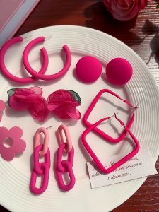 Pink Stud Earrings for Women: Summer Flower Lover S925 Silver Earrings