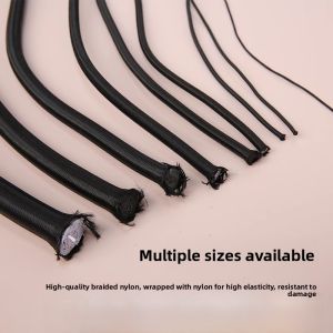 Elastic Durable Black Round Rubber Band