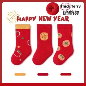 Thick Warm Baby Socks Red