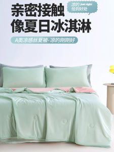 Class A Ice Cream Cool Silk Summer Quilt Airable Cover Summer Thin Quilt Machine Washable Washable Summer Summer Cooling Duvet Insert