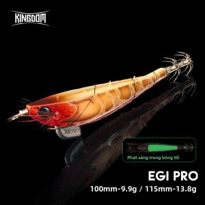 Vương Quốc Dây Thép Mực Jig 100/115 Mm Dạ Quang Gỗ Tôm Biển Sâu Đánh Chìm EGI Mồi Nhân Tạo Cho Bạch Tuộc Mực Nang Câu Cá