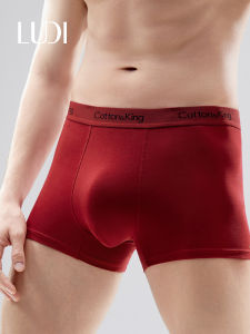 Quần Lót Nam Cotton Cạp Vừa Dáng Chữ V in Họa Tiết Màu Đỏ Thoải Mái Thoáng Khí Quần Lót Nam Chất Liệu Cotton Mùa Hè