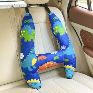 Car Cushion Kids Cartoon Pillow Car Cushion Car Plaid Rear Seat Belt Anti-Strangulation Neck Sleeping Artifact