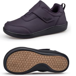 รองเท้ากีฬาเท้าเบาหวานสำหรับผู้ชายหนัง PU กันน้ำผู้หญิงรองเท้าใส่เดินโรคเกาต์เท้าบวมเท้ากว้างพิการเท้านิ้วเท้านิ้วเท้านิ้วเท้า Valgus ไม่ลื่นห่วงรองเท้าใส่เดินสูงอายุ