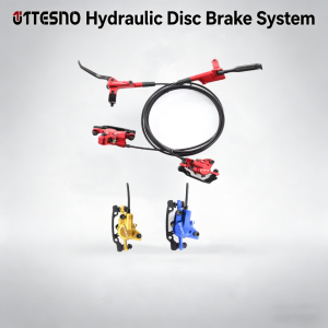 TESNO 2 Piston Hydraulic Disc Brake MTB Bicycle Accessories with 160mm Rotor Caliper Front Rear Oil Brake Set 1000/1800mm