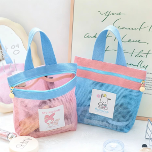 Sanrio | Handheld Storage Bag Makeup Bag Sanrio Toiletry Bag Mesh Fabric Multi Category Storage Portable Makeup And Toiletry Bag
