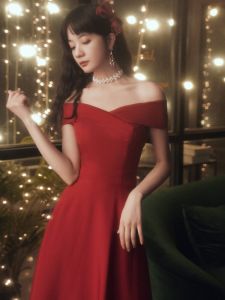 ชุดแต่งงานแขนกุดสีพื้น กระโปรงทรงเอ ชุดราตรี ชุดทำงาน ชุดเดรสยาว ชุดทำงานฤดูใบไม้ผลิ 2025 ชุดราตรี