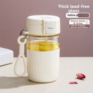 YOULUNMEI | Summer Heat-resistant Borosilicate Glass Straw Cup