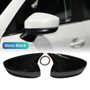 Rearview Mirror Cover Side Reversing Mirror For Mazda CX5 CX-5 2017-2023 Glossy Black Ox Horn Rear View Mirror Cover Trim