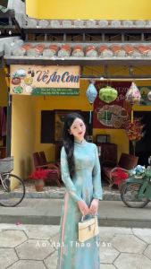 Áo dài DUYÊN NHÃ dáng truyền thống ôm eo tôn dáng chất lụa gấm cao cấp sang trọng_Áo Dài Hà Thành