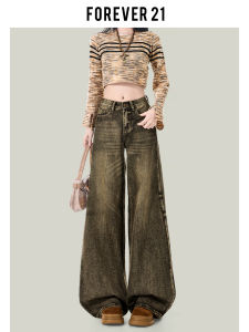 American Retro High Waist Wide Leg Jeans Womens Super Popular Pear Shape Drape Straight Tube Pants Casual Loose Fit Deep Color