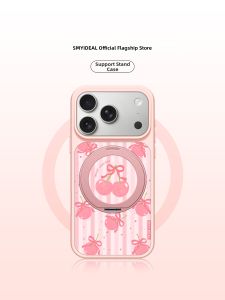 Smyideal | Pink Cherry iPhone Case Magnetic with Rotatable Stand