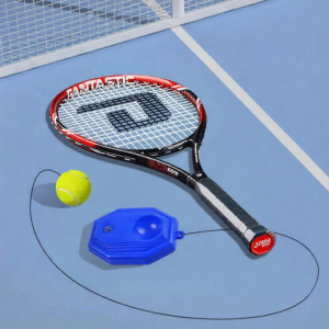 DHS | Red Double Happiness Tennis Racket for Beginners College Students Practice Rebound Training Single Player Tennis Equipment