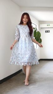 Dress Cantik Mewah Remaja Kekinian Terbaru Bahan Tile Twotone -Dress Natalan Pesta Kondangan