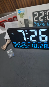 JD-9002 Jam Dinding Digital Lampu Tidur RGB Mewah Dekor Timer & Hitung Mundur Alarm Suhu Kelembapan