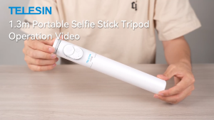 TELESIN P1-TSS-001 130cm Wireless Bluetooth Zoom Remote Phone Holder Clamp Tripod Selfie Stick for Mobile Smartphone