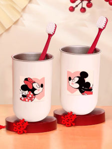 Creative Mickey 2025 New Wedding Mouthwash Cup Tooth Cup Set Stainless Steel Toothbrush Cup Mouthwash Cup Couple Set