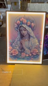 Tranh Đính Đá  Đèn LED  Tranh Công Giáo Tranh Treo Tường Decor Phòng Khách Cầu Thang Phòng Ngủ..