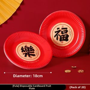 NAIFUNA | Eco-friendly Red Paper Plates for Festivals