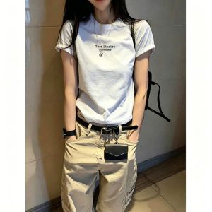 XINDADANG | Short-sleeve Slimming White T-shirt for Women