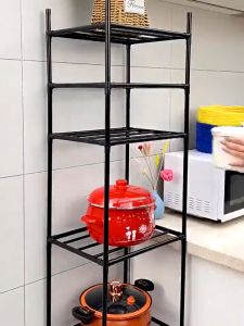 LINSON CLUB 6 ชั้น ชั้นวางของใช้ในครัว ชั้นวางของพลาสติกเหนียว ทนทาน มีล้อเลื่อนเคลื่อนย้ายสะดวกล็อค/ปลดล็อคได้