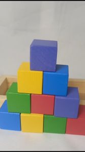 Kubus Kayu 3x3 cm Isi 10 Beserta Kotak Penyimpanan Mainan Kayu Edukasi Anak