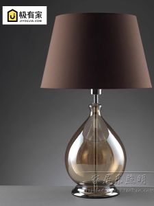 American Style Bedroom Glass Table Lamp Gray New Classical Study Creative Sample Room Modern Nordic Style Headboard Light