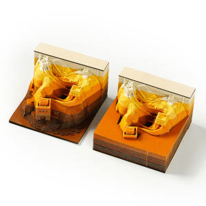 3D Sticker Paper Great Wall Ancient Style Creative Hand Tearable Paper Sculpture Office Desktop Decoration Building Model