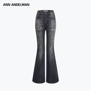ANN ANDELMAN | Slim Flared Jeans with Rhinestone Bow Vintage Wash