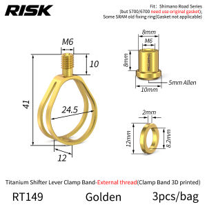 Risk | Risk Bicycle Shifter Lever Clamp Band Screw Bolt Titanium Alloy Bolt Screws Set Fit for Partial Shimano/Sram Shifter Lever Parts