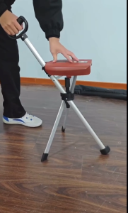 A419 ไม้เท้าเก้าอี้พับได้อเนกประสงค์ 2 in 1 ไม้เท้าเดินป่า ช่วยพยุงผู้สูงอายุ