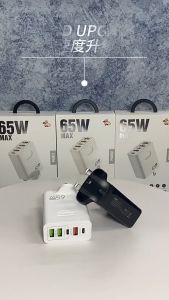 SG [In Stock]New 65W USB Multi Port Charger Quick Charging PD 20W GaN 5-Port Quick Charger 3C1A 2 Type C 3 USB A Charger Travel Adapter UK Plug