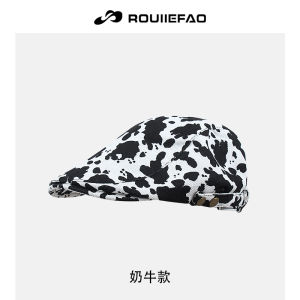 Rouiiefao Cute Graffiti Advance Hats Female Stylish Retro Face Smaller Beret Reverse Wear Peaked Cap Male