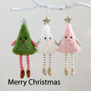 Cute Plush Christmas Tree Decoration Hanging Doll Home Party Display Window Bag Ornament Festive Christmas Decor