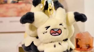 AOGER | 15cm Mimikyu Plush Keychain 3 Facial Expressions Soft Fluffy Pendant with Wrist Strap Ghost Fairy Type for Bag Decor Fans Gift
