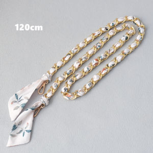 New Fashion Spring Woman Handbag Accessory Chains Detachable Long Cross body Floral Print Silk Straps Women Bag Handle Clutch Shoulder Purse Chain